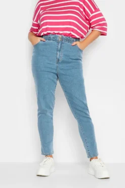 YOURS Curve Light Blue Stretch Elasticated Waist MOM Jeans 11 YOURS Curve Light Blue Stretch Elasticated Waist MOM Jeans -Outlet Stylo Wise Store 9c65d57e d024 49 143244 A scaled