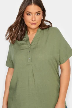 YOURS Curve Khaki Green Half Placket Blouse 8 YOURS Curve Khaki Green Half Placket Blouse -Outlet Stylo Wise Store 9cfbf1bc 3c52 4d 174277 D scaled