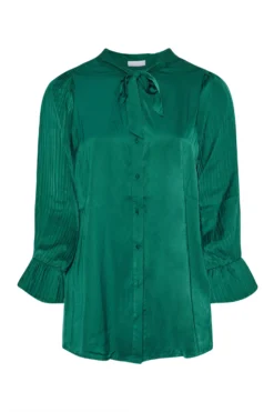 YOURS LONDON Curve Emerald Green Satin Pleated Bow Blouse -Outlet Stylo Wise Store 9d1e1e42 63e4 45 161415 X scaled