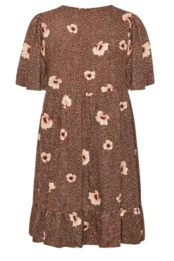 YOURS Curve Brown Floral Flare Sleeve Midi Dress -Outlet Stylo Wise Store 9d939d52 9a59 40 174079 Y scaled