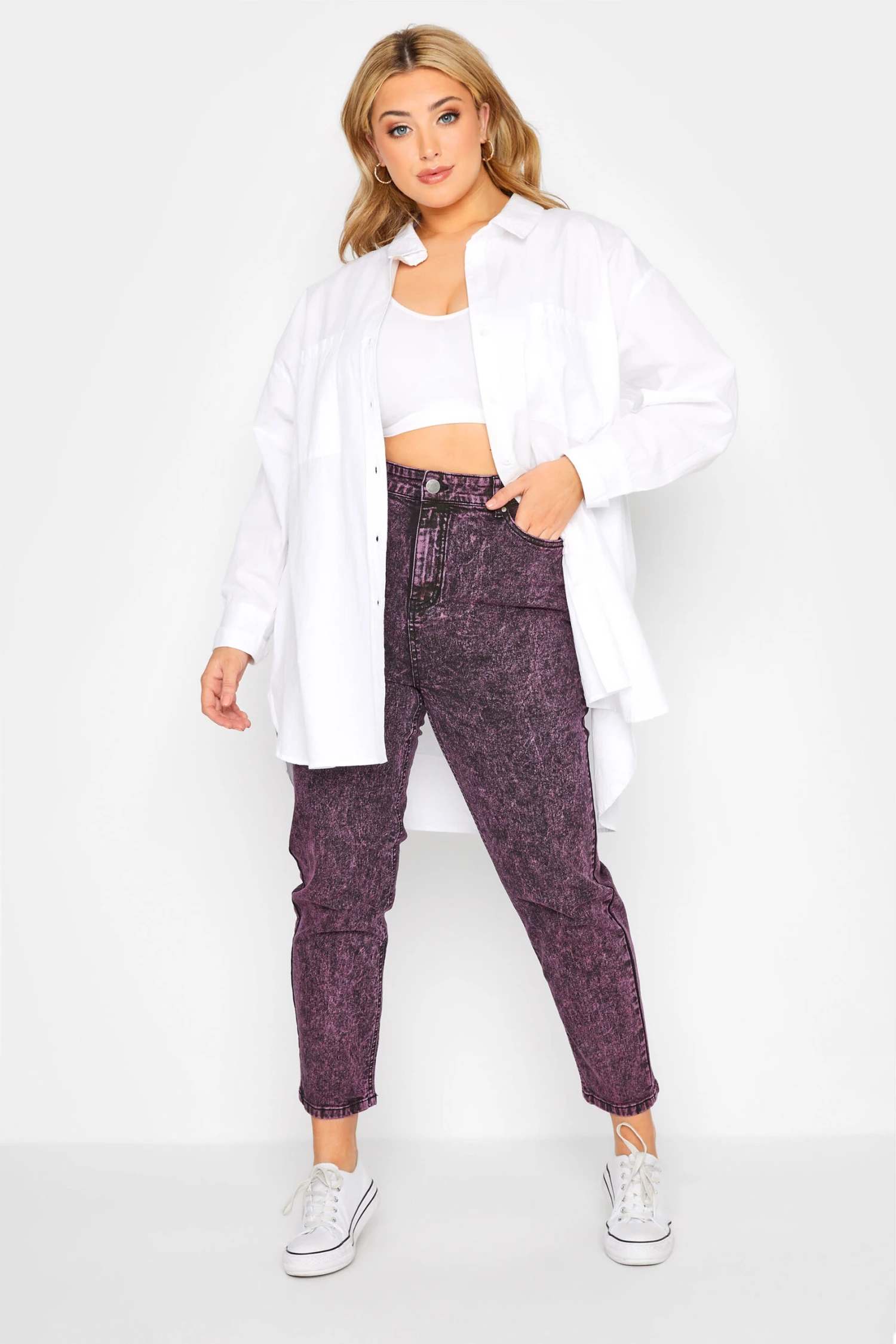 YOURS Curve Pink Acid Wash Stretch MOM Jeans 1 YOURS Curve Pink Acid Wash Stretch MOM Jeans