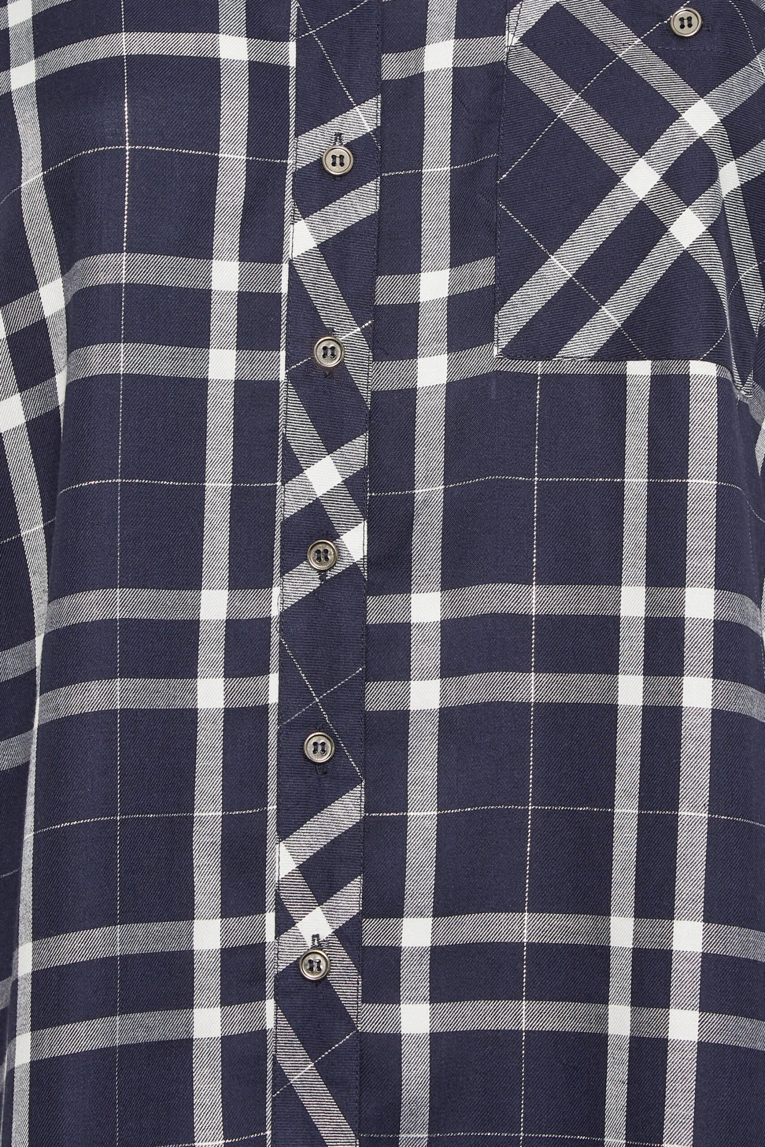 YOURS Curve Navy Blue Check Boyfriend Shirt 4 YOURS Curve Navy Blue Check Boyfriend Shirt - Image 4