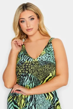 YOURS Curve Green Mixed Animal Print Beach Dress -Outlet Stylo Wise Store 9e15ca16 fb21 44 150328 D scaled