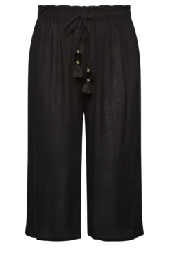 YOURS Curve Black Tassel Detail Wide Leg Beach Culottes -Outlet Stylo Wise Store 9eb570b7 4bfe 41 150355 X scaled