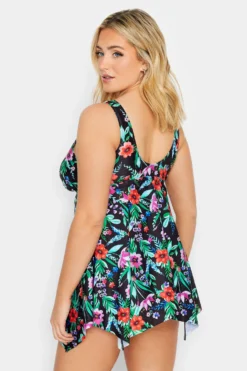 YOURS Curve Black Floral Print Tankini Top -Outlet Stylo Wise Store 9f57d23c 8a40 41 150282 C scaled