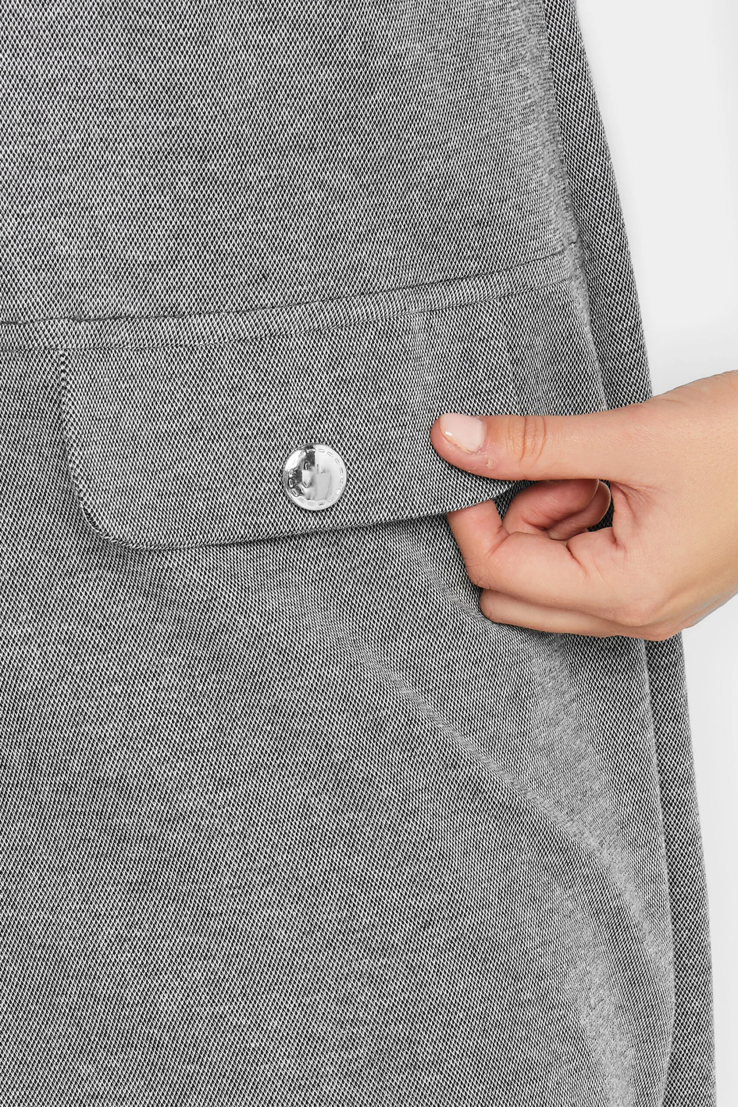 YOURS Curve Grey Knitted Pocket Dress 3 YOURS Curve Grey Knitted Pocket Dress - Image 3