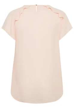 YOURS Curve Pink Frill Short Sleeve Blouse 11 YOURS Curve Pink Frill Short Sleeve Blouse -Outlet Stylo Wise Store a12a8a12 a082 4b 174270 Y scaled