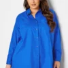 LIMITED COLLECTION Curve Cobalt Blue Oversized Boyfriend Shirt