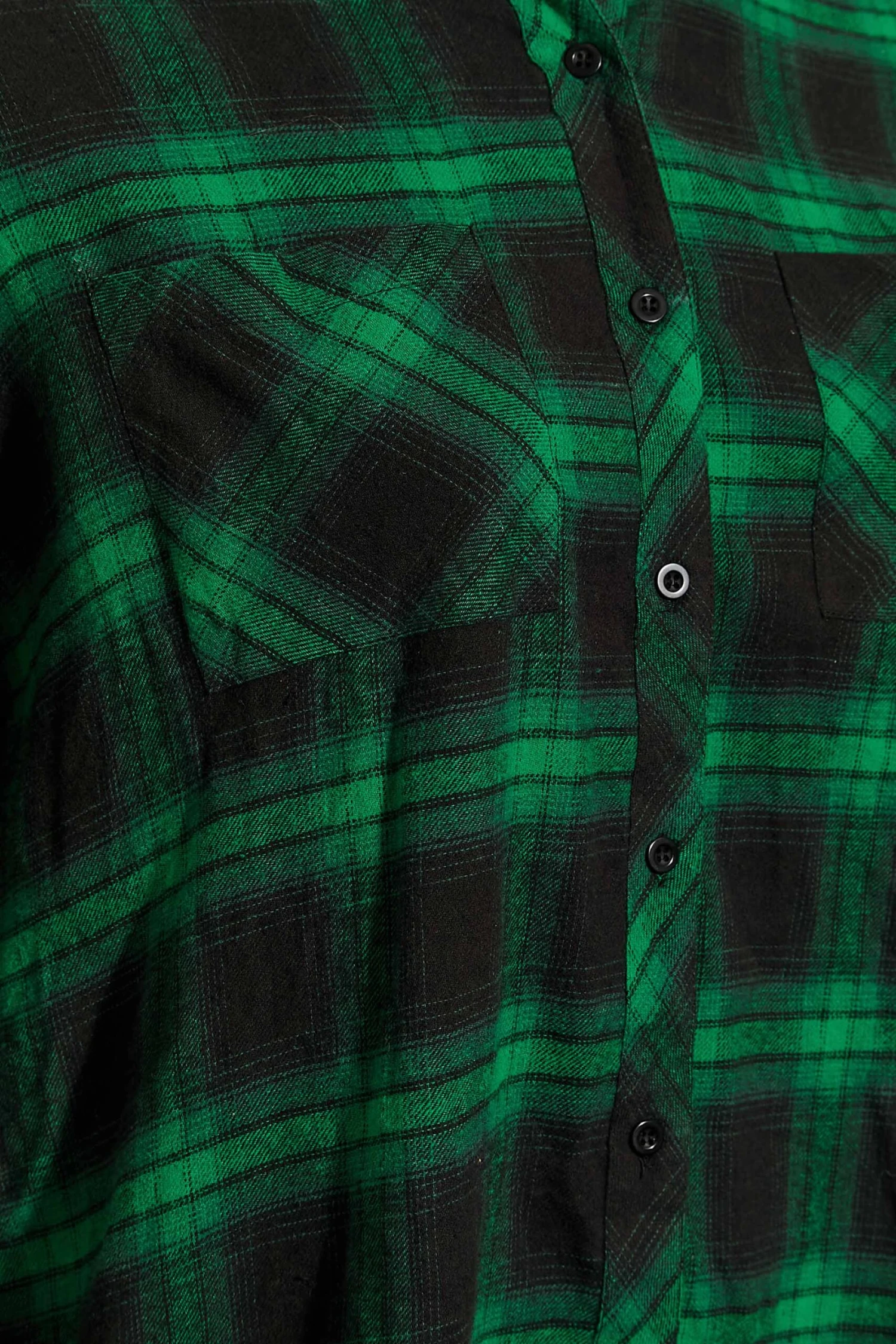 YOURS Curve Green & Black Check Brushed Boyfriend Shirt 4 YOURS Curve Green & Black Check Brushed Boyfriend Shirt - Image 4