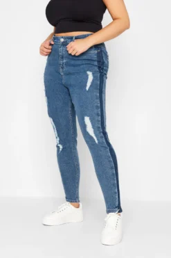YOURS Curve Mid Blue Contrast Side Ripped Stretch Skinny AVA Jeans 11 YOURS Curve Mid Blue Contrast Side Ripped Stretch Skinny AVA Jeans -Outlet Stylo Wise Store a3a8b130 b6dc 4a 143016 A scaled