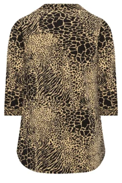 YOURS Curve Black & Beige Brown Animal Print Blouse -Outlet Stylo Wise Store a53a2340 b289 4f 174187 Y scaled