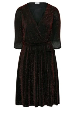YOURS LONDON Curve Red Glitter Wrap Dress -Outlet Stylo Wise Store a6446ea5 f4df 4a 161631 X scaled