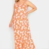 YOURS Curve Orange Floral Tiered Maxi Sundress
