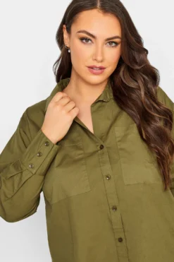 LIMITED COLLECTION Curve Khaki Green Oversized Boyfriend Shirt 8 LIMITED COLLECTION Curve Khaki Green Oversized Boyfriend Shirt -Outlet Stylo Wise Store a76019ed f69a 4f 215058 D scaled