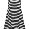 YOURS PETITE Curve 2 PACK Black Stripe Mini Slip Dress