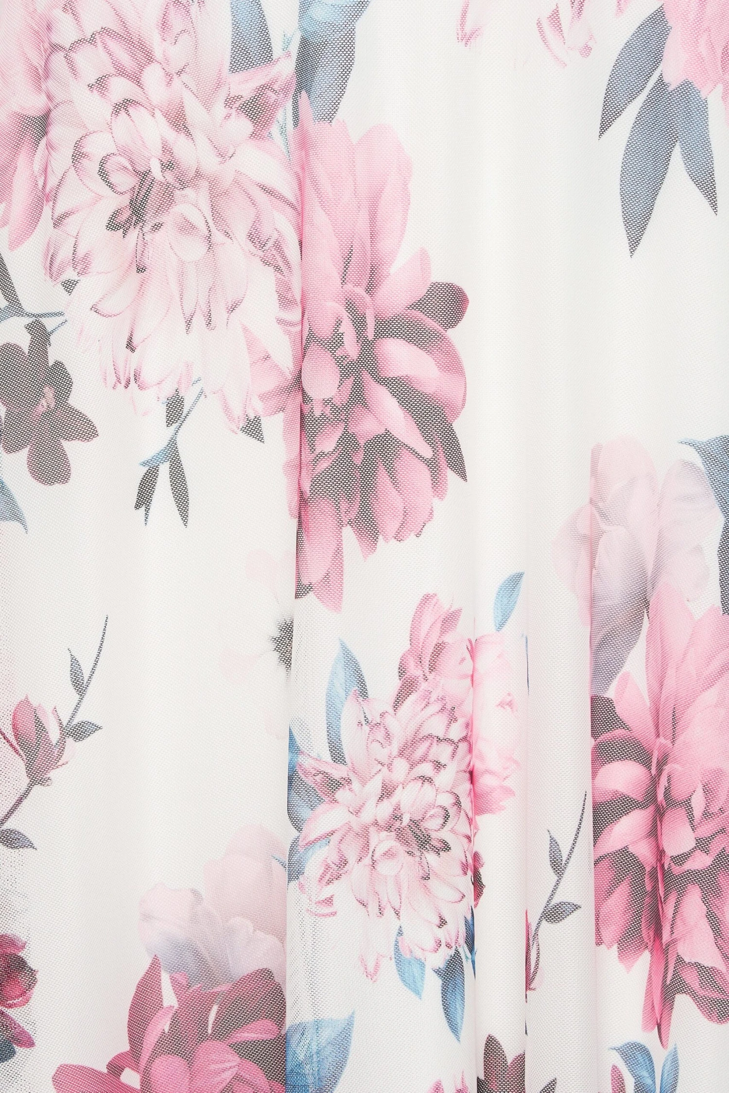 YOURS LONDON Curve White Floral Cowl Neck Mesh Dress 4 YOURS LONDON Curve White Floral Cowl Neck Mesh Dress - Image 4