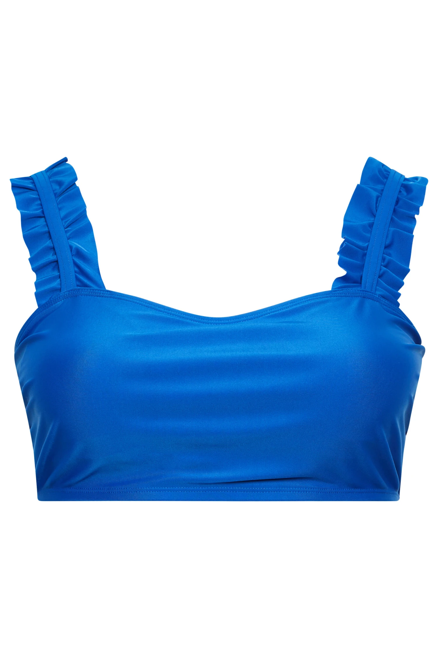YOURS Curve Cobalt Blue Frill Strap Bikini Top 6 YOURS Curve Cobalt Blue Frill Strap Bikini Top - Image 6