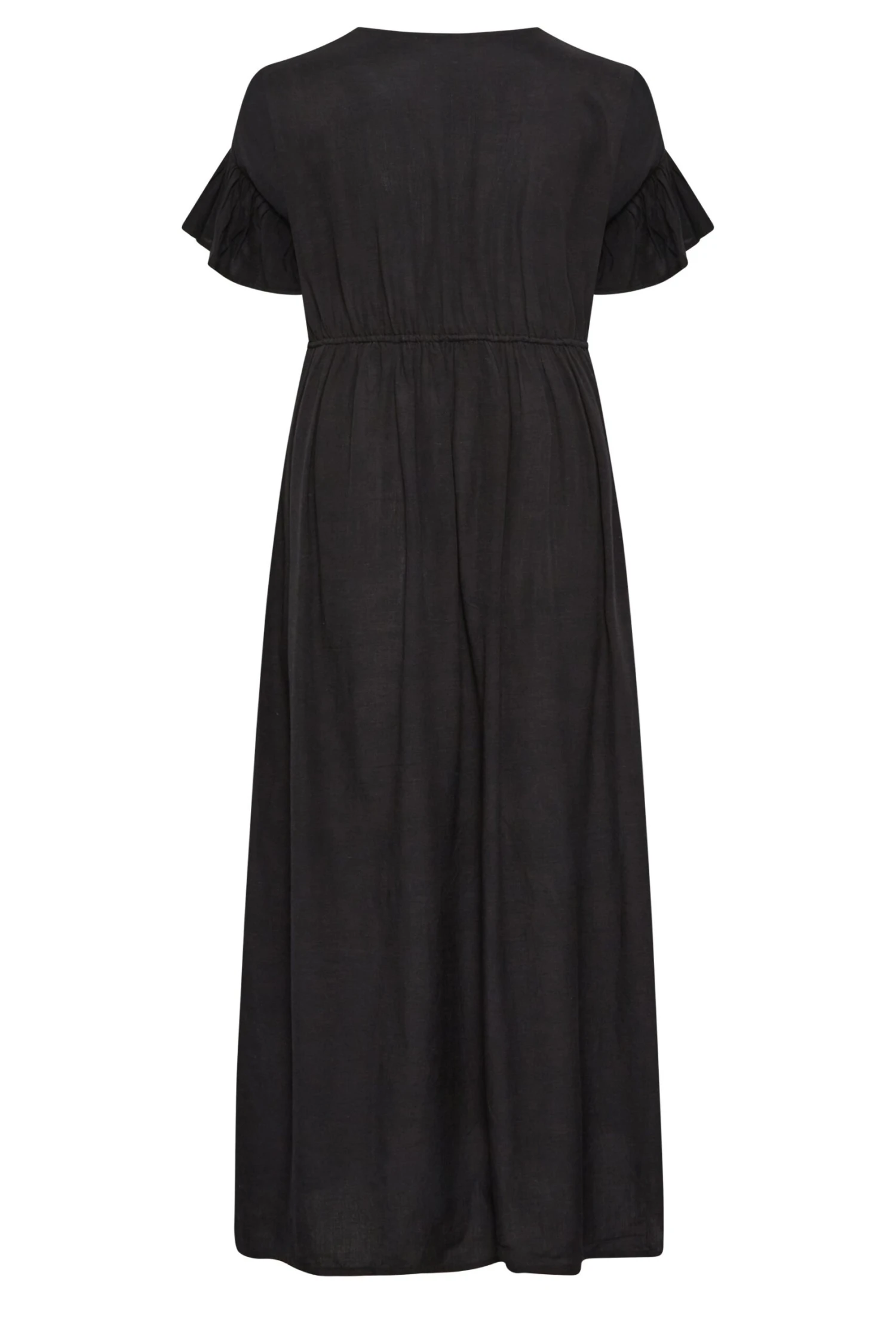 LIMITED COLLECTION Curve Black Frill Sleeve Cotton Maxi Dress 6 LIMITED COLLECTION Curve Black Frill Sleeve Cotton Maxi Dress - Image 6