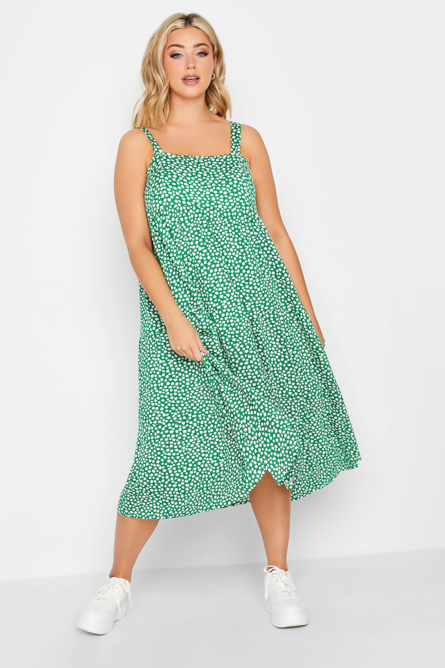 YOURS Curve Green Ditsy Print Midi Sundress 1 YOURS Curve Green Ditsy Print Midi Sundress