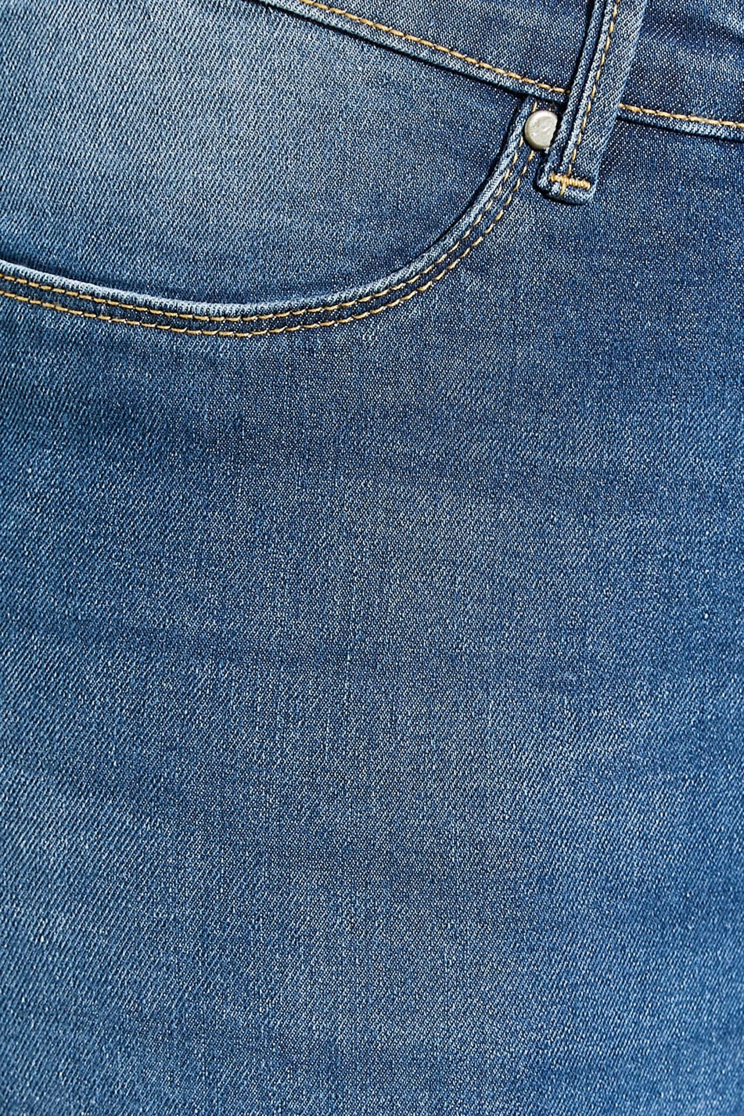 YOURS Curve Blue Distressed AVA Lift And Shape Stretch Skinny Jeans 4 YOURS Curve Blue Distressed AVA Lift And Shape Stretch Skinny Jeans - Image 4