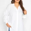 YOURS Curve White Linen Blend Shirt