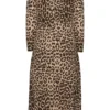 YOURS PETITE Curve Brown Leopard Print Midi Dress