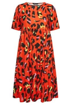 LIMITED COLLECTION Curve Red Leopard Print Smock Midaxi Dress -Outlet Stylo Wise Store b17e99f7 a162 42 215757 X scaled