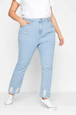 YOURS Curve Light Blue Ripped Hem Stretch Straight Leg Jeans 9 YOURS Curve Light Blue Ripped Hem Stretch Straight Leg Jeans -Outlet Stylo Wise Store b23a6d48 a1bf 40 142905 A scaled