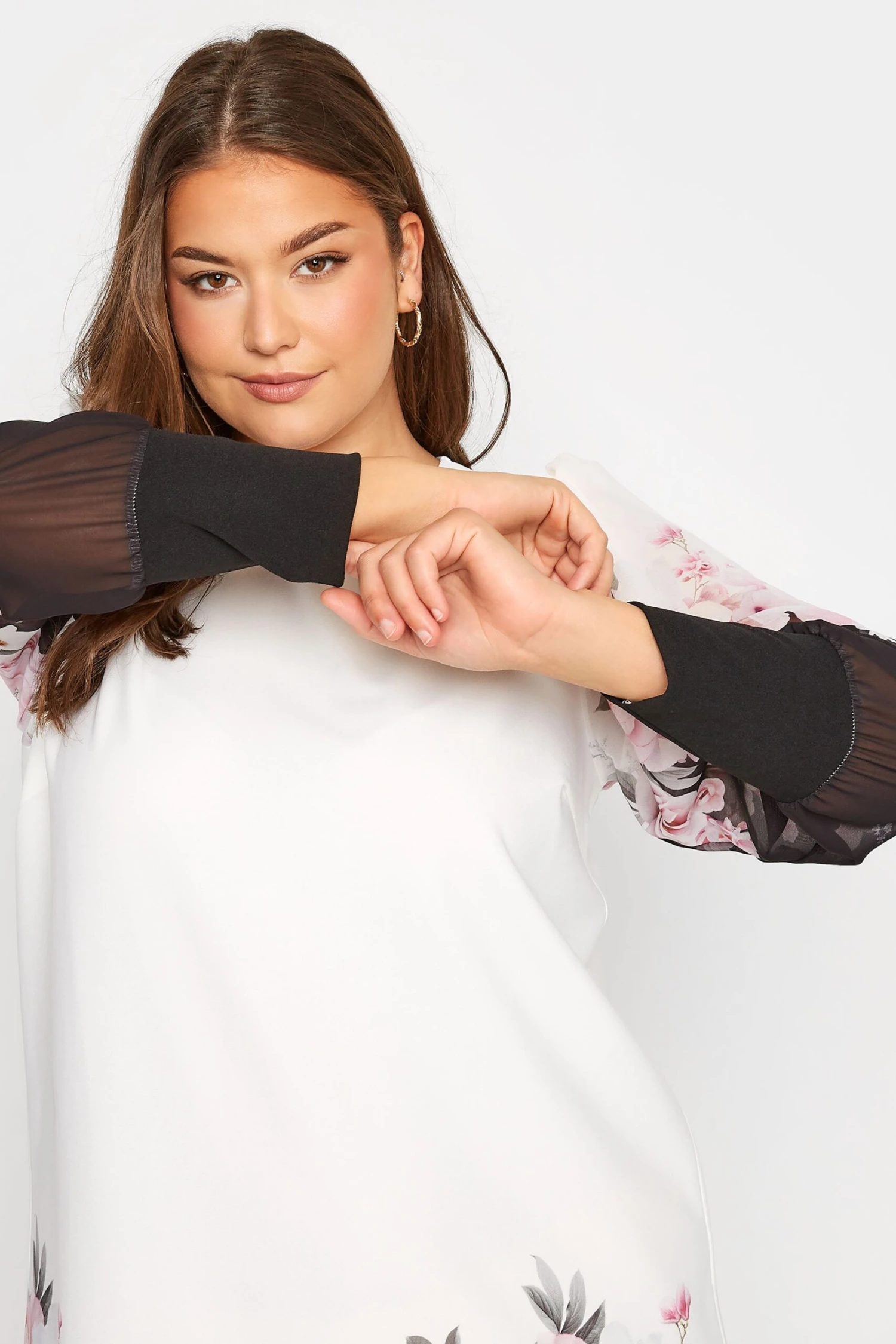 YOURS LONDON Curve White Floral Border Dress 3 YOURS LONDON Curve White Floral Border Dress - Image 3