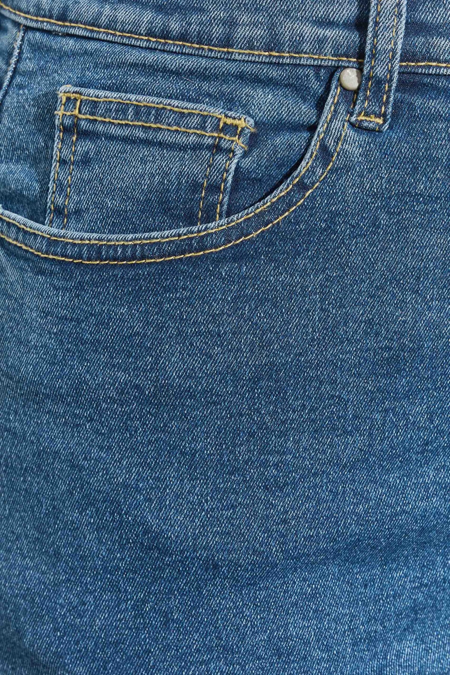 YOURS Curve Mid Blue Ripped Stretch Wide Leg Jeans 6 YOURS Curve Mid Blue Ripped Stretch Wide Leg Jeans - Image 6