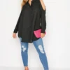 YOURS Curve Black Cold Shoulder Shirt