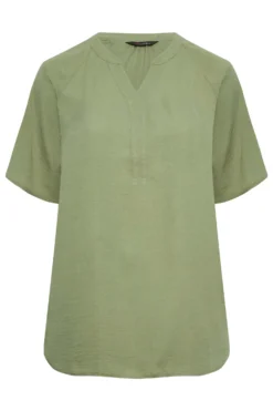 YOURS Curve Khaki Green V-Neck Blouse 10 YOURS Curve Khaki Green V-Neck Blouse -Outlet Stylo Wise Store b617c856 18e8 47 174308 X scaled
