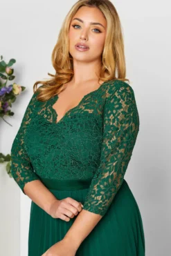 YOURS LONDON Curve Forest Green Lace Pleated Maxi Dress 8 YOURS LONDON Curve Forest Green Lace Pleated Maxi Dress -Outlet Stylo Wise Store b6ea98fa b5bc 40 161902 D scaled
