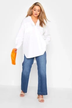LIMITED COLLECTION Curve White Oversized Boyfriend Shirt