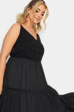LIMITED COLLECTION Curve Black Crochet Tiered Midaxi Dress 8 LIMITED COLLECTION Curve Black Crochet Tiered Midaxi Dress -Outlet Stylo Wise Store b6fba855 719f 48 215581 D scaled