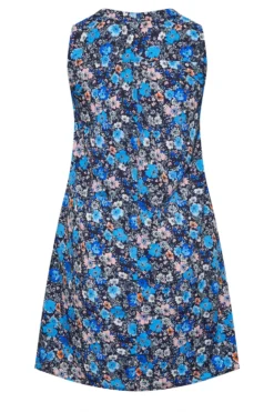 YOURS Curve Blue Floral Print Sleeveless Shirt Dress -Outlet Stylo Wise Store b707b744 196e 4f 173931 Y scaled