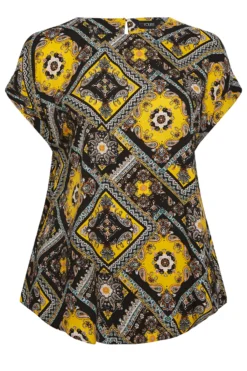 YOURS Curve Black Paisley Print Tab Sleeve Blouse -Outlet Stylo Wise Store b71cdfe6 a1dd 47 174315 X scaled