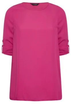 YOURS Curve Dark Pink Tab Sleeve Blouse 10 YOURS Curve Dark Pink Tab Sleeve Blouse -Outlet Stylo Wise Store b8470ca8 4518 49 174258 X scaled