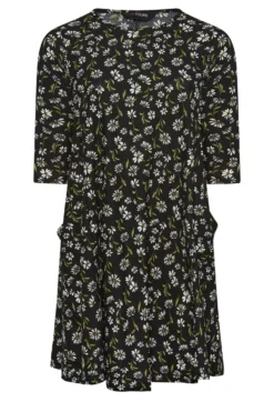 YOURS Curve Black Daisy Print Drape Pocket Mini Dress -Outlet Stylo Wise Store b8960d21 ae6b 48 301908 X scaled