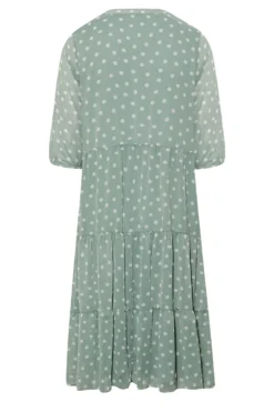 YOURS Curve Sage Green Polka Dot Tiered Dress -Outlet Stylo Wise Store b9fd988d 91a1 49 174133 Y scaled
