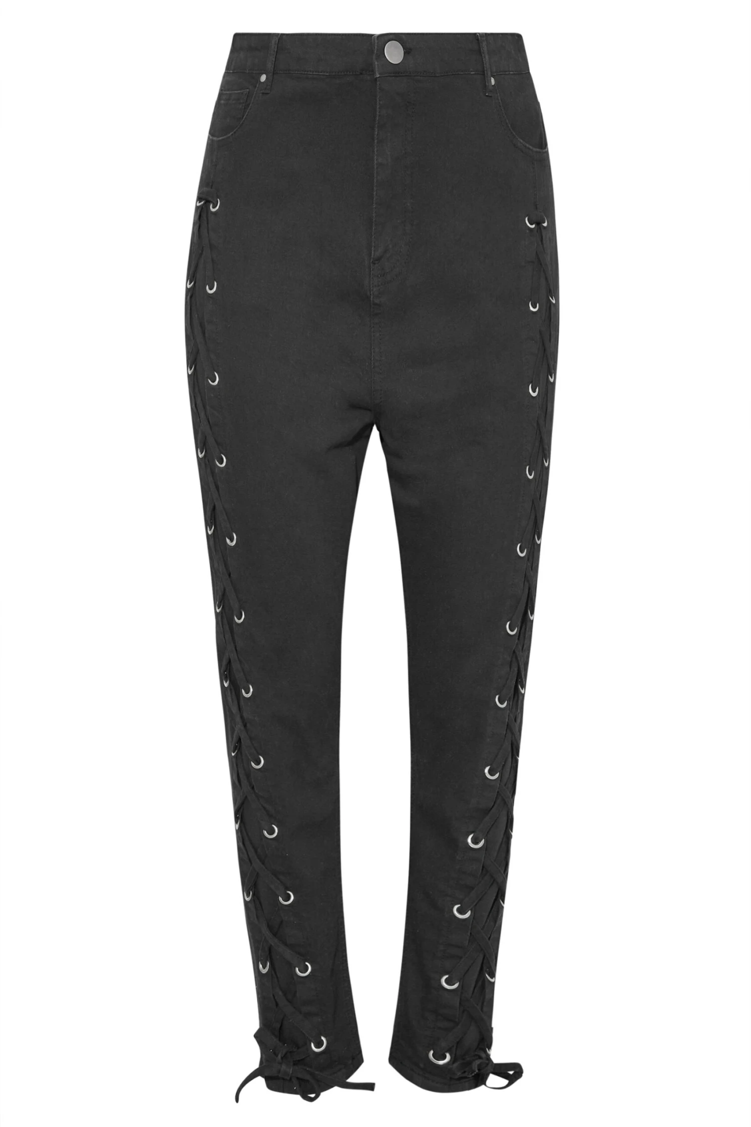 YOURS Curve Black Lace Up Skinny Stretch AVA Jeans 4 YOURS Curve Black Lace Up Skinny Stretch AVA Jeans - Image 4