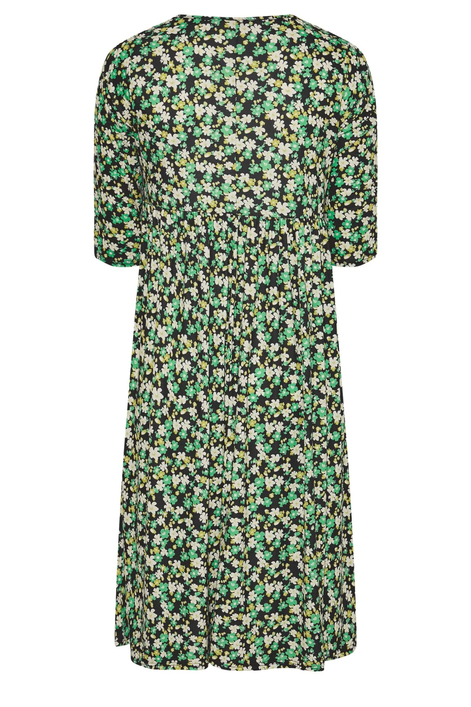 LIMITED COLLECTION Curve Green Floral Smock Dress 5 LIMITED COLLECTION Curve Green Floral Smock Dress - Image 5