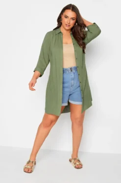 YOURS Curve Khaki Green Tie Waist Tunic Shirt -Outlet Stylo Wise Store bba09a76 5614 47 174289 E scaled
