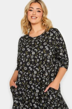 YOURS Curve Black Daisy Print Drape Pocket Mini Dress -Outlet Stylo Wise Store bc2438b7 9bb5 4a 301908 D scaled