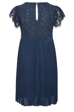 YOURS LONDON Curve Navy Blue Lace Wrap Pleated Midi Dress -Outlet Stylo Wise Store bccb63bf b5c6 43 161898 Y scaled