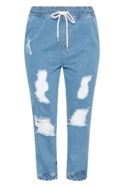 YOURS Curve Mid Blue Ripped Jogger Jeans -Outlet Stylo Wise Store bcce2ef2 18ec 4a 142914 F scaled