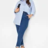YOURS FOR GOOD Curve Blue Oversized Shirt