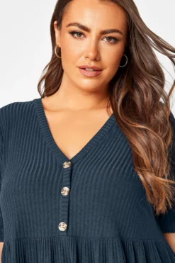 LIMITED COLLECTION Curve Navy Blue Ribbed Peplum Midi Dress 8 LIMITED COLLECTION Curve Navy Blue Ribbed Peplum Midi Dress -Outlet Stylo Wise Store bd5ce731 bb69 4b 214246 D scaled