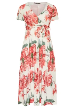 YOURS Curve White Floral Print Wrap Dress -Outlet Stylo Wise Store be206116 975d 4b 302106 X scaled