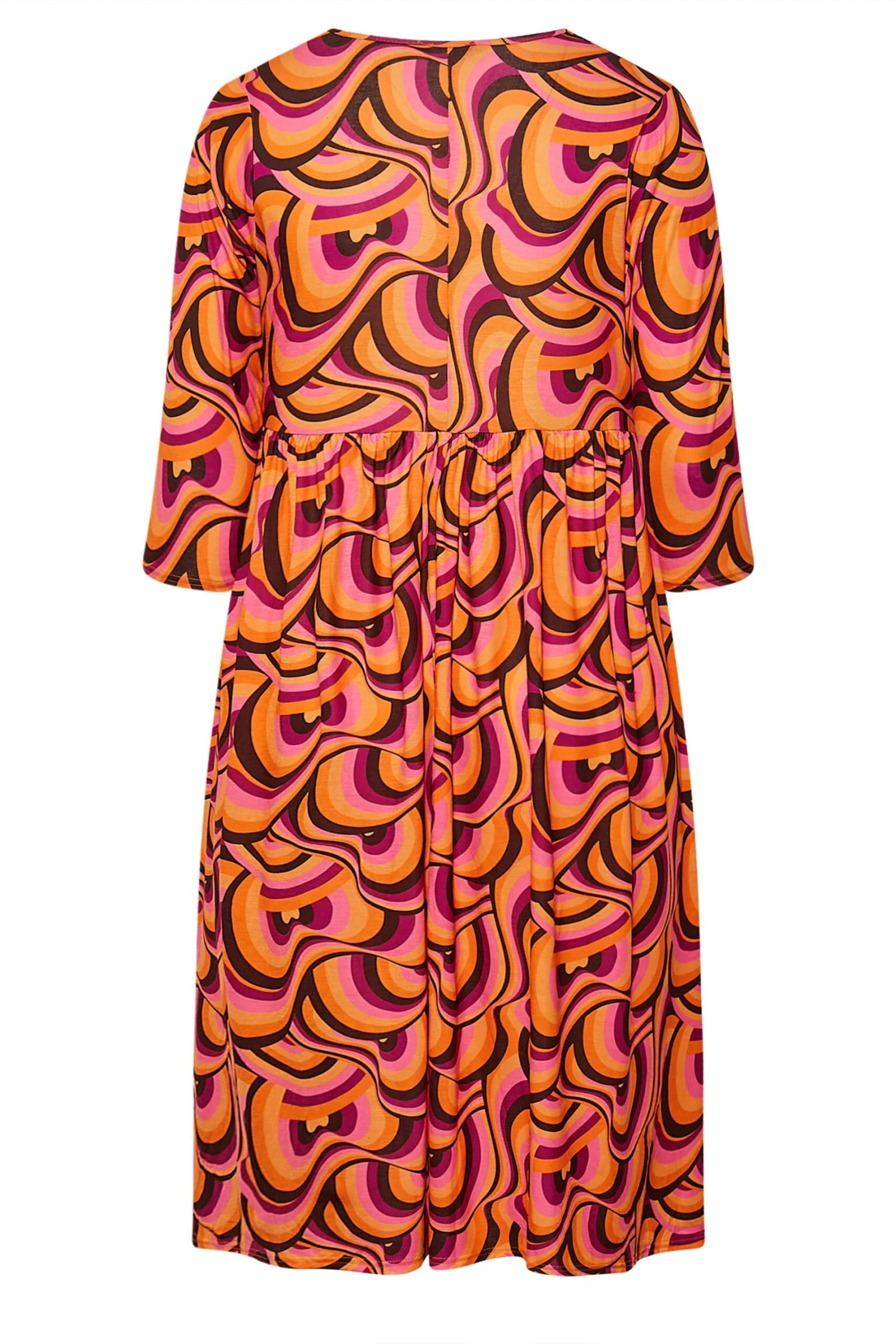 LIMITED COLLECTION Curve Orange Swirl Print Dress 6 LIMITED COLLECTION Curve Orange Swirl Print Dress - Image 6